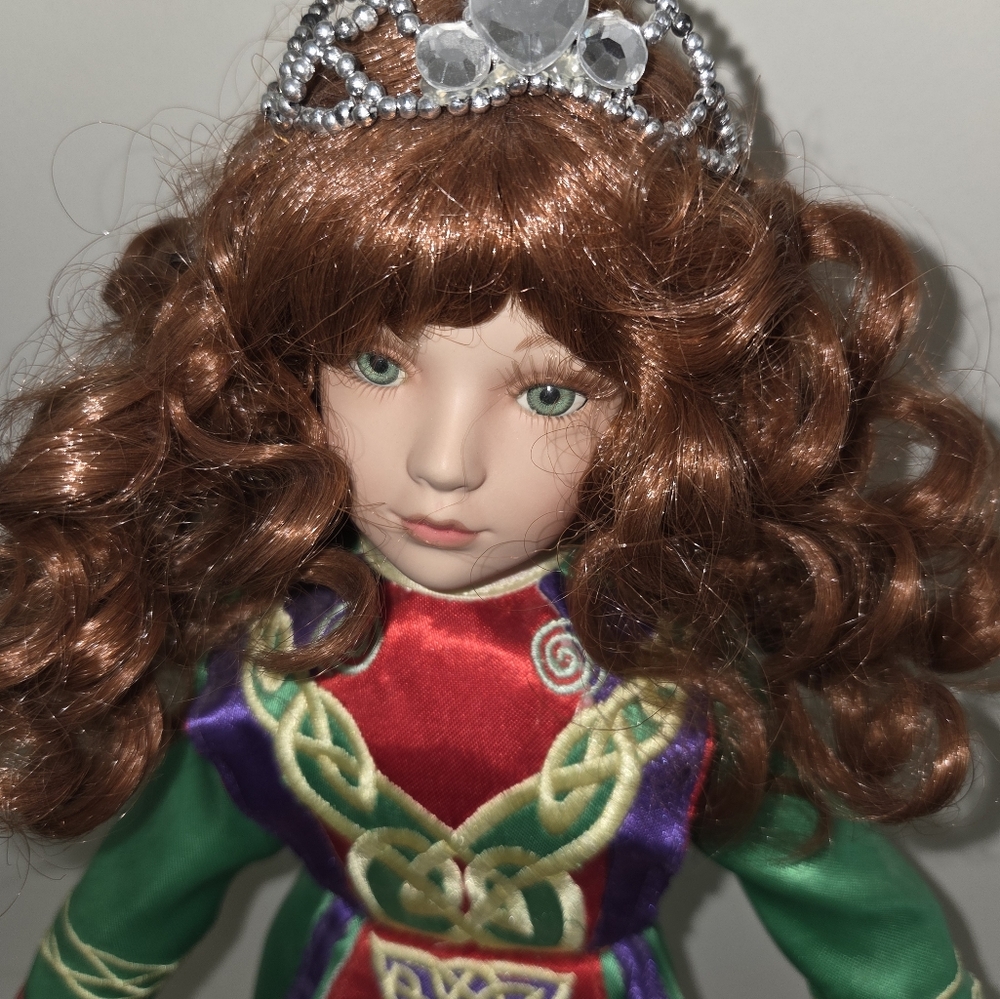 Redhead Doll with Tiara and Celtic Dress